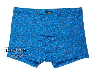 Синие мужские трусы шорты с мелким рисунком TASO 5846 2XL