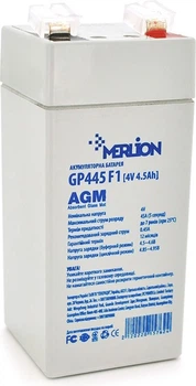 Аккумуляторная батарея MERLION AGM 4 V 4.5 Ah (GP445F1)