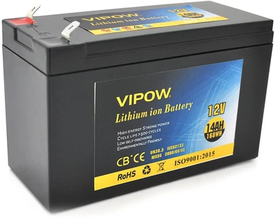Аккумуляторная батарея Vipow литиевая 12 V 14A с элементами Li-ion 18650 со встроенной ВМС платой (3S7P) (VP-12140LI)