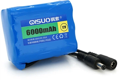 Акумуляторна батарея QiSuo літієва 12V 6A з елементами Li-ion 18650 DC5.5x2.1 (YT26022)