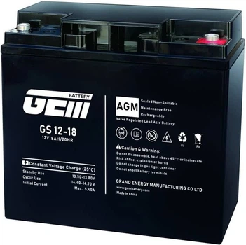 Аккумуляторная батарея GEM Battery 12V-18Ah AGM L1/T1 (GS 12-18)