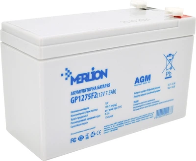 Аккумуляторная батарея MERLION AGM 12 V 7.5 Ah (YT22463)