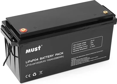 Аккумуляторная батарея Must 25.6V 100Ah LiFePO4 (YT32866)