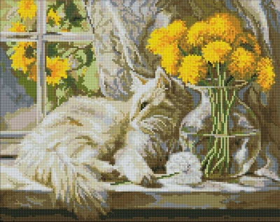 Алмазная мозаика Мурлыкающее солнце ©art_selena_ua 40x50 AMO20469 Идейка