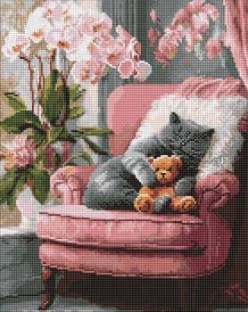 Алмазная мозаика Мурлыкающий котик ©art_selena_ua 40x50 AMO20264 Идейка