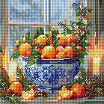 Алмазная мозаика Цитрусы в вазе ©art_selena_ua 40x40 AMO20007 Идейка