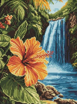 Алмазная мозаика Тропический водопад ©art_selena_ua 30x40 AMO8227 Идейка