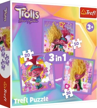 Пазл Trefl 3 в 1 — Тролі (34870)