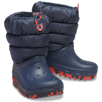 Дитячі крокси чоботи для хлопчика Crocs Neo Puff Boot Navy (19-20, синій)