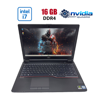 Мобільна робоча станція Fujitsu Celsius H780 / 15.6" (1920x1080) IPS / Int Fujitsu Celsius H780 / 15.6" (1920x1080) IPS / Intel Core i7-8750H (6 (12) ядер по 2.2 - 4.1 GHz) / 16 GB DDR4 / 512 GB SSD / nVidia Quadro P600, 4 GB GDDR5, 128-bit / WebCam б/в