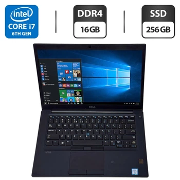 Ноутбук Dell Latitude 7480 / 14" (1920x1080) IPS / Intel Core i7-6650U (2 (4) ядра по 2.2 - 3.4 GHz) / 16 GB DDR4 / 256 GB SSD / Intel Iris Graphics 540 / WebCam / Windows 10 Pro б/в