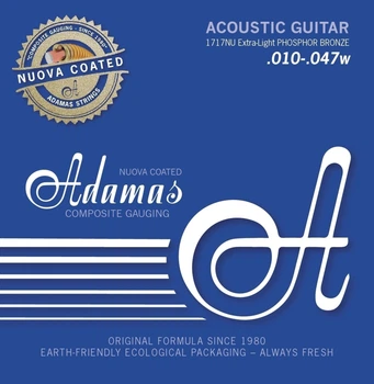 Струни для акустичної гітари Adamas Nuova Coated Phosphor Bronze 1717-NU, 10-47