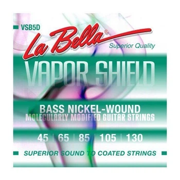 Струны для 5-струнной бас-гитары La Bella Vapor Shield Nickel Round Wound VSB-5D, 45-130