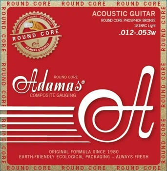 Струны для акустической гитары Adamas Round Core Phosphor Bronze 1818-RC, 12-53