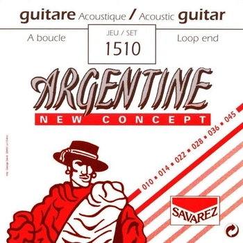 Струны для акустической джипси джаз гитары Savarez Argentine 1510, 10-45 Loop End