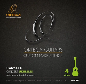 Струни для укулеле концерт Ortega Custom White Nylon UWNY4CC, 24-38