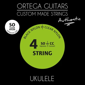 Струни для укулеле сопрано Ortega Custom Authentic Clear Nylon UKASO, 24-36