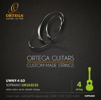 Струны для укулеле сопрано Ortega Custom White Nylon UWNY4SO, 24-37