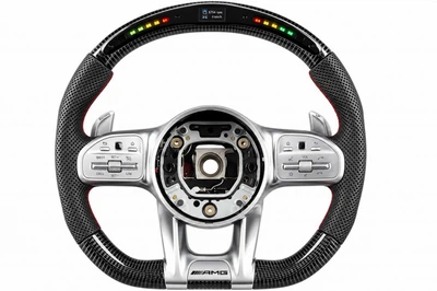 Кермо AMG 2018-Style (Карбон, LED, 3pin) для Mercedes A-сlass W176 2012-2018 рр