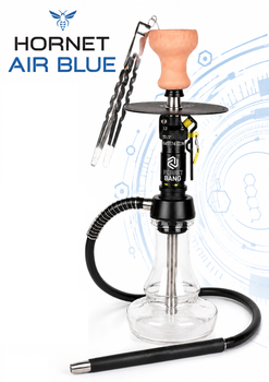 Кальян Hornet Air Blue из анодированного алюминия 46см с диффузором на уплотнителе полный комплект