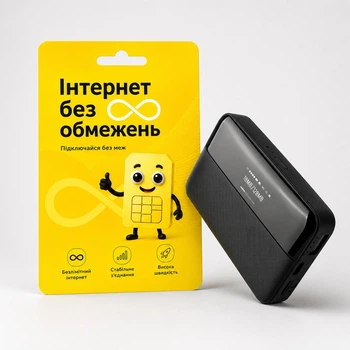 Портативный 4G LTE Wi-Fi роутер MC7-E с аккумулятором 6000 мА·ч + безлимитная SIM-карта Lifecell