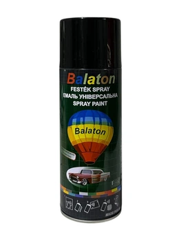 Фарба чорна матова в балончику RAL 9005 BALATON 400 мл