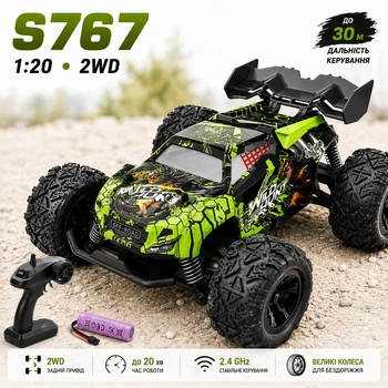 Машинка на радиоуправлении S767 Monster Truck 1:20 4WD RC внедорожник для детей, радиоуправляемая машинка, джип на пульте 2.4GHz