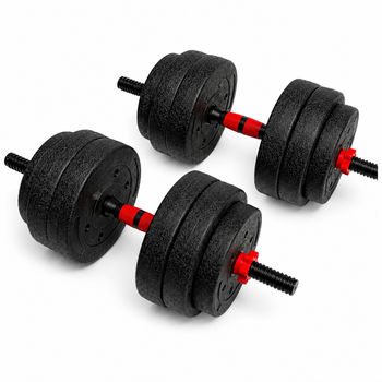 Гантели композитные Champion X-venum 2шт 55см 14.5 кг Черно-Красный