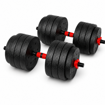 Гантели композитные Champion X-venum 2шт 55см 20.5 кг Черно-Красный