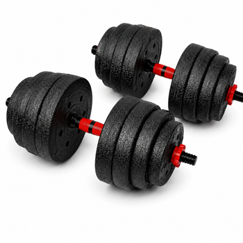 Гантелі композитні Champion X-venum 2шт 51см 17.5 кг Чорно-Червоний