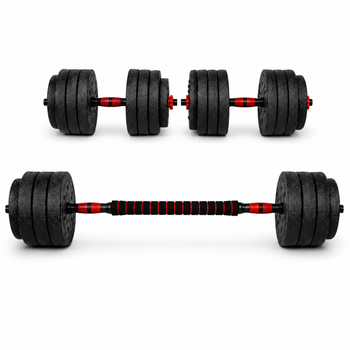 Гантели композитные со Штангой Champion X-venum 2шт 51см 21.5 кг Черно-Красный