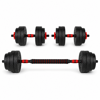 Гантели композитные со Штангой Champion X-venum 2шт 51см 13 кг Черно-Красный