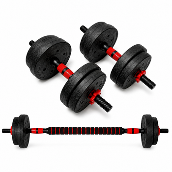 Гантели композитные со Штангой Champion X-venum 2шт 40см 6.5 кг Черно-Красный