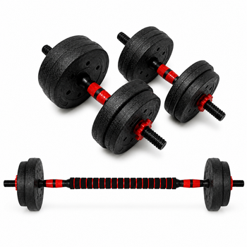 Гантели композитные со Штангой Champion X-venum 2шт 40см 7 кг Черно-Красный