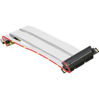 Райзер GIGA-MEGA PCIe 5.0 X16 для двух видеокарт, гибкий, двухслойный, совместим с RTX 5090, для сборки в корпусе ITX, двусторонний, 19 см, белый