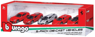 Zestaw Samochodów Bburago Ferrari Race + Play 1:64 56125 5 szt (4893993561254)