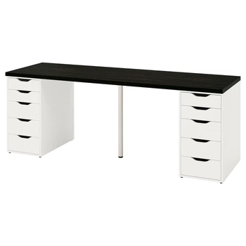 Стіл письмовий, чорно-коричневий/білий, 200х60 см LAGKAPTEN/ALEX IKEA 294.176.87