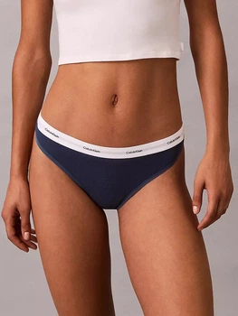Трусики танга женские хлопковые Calvin Klein QD5357-CEC L Темно-синие (014056493372)
