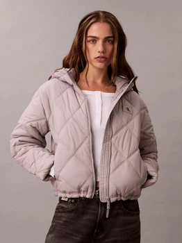 Куртка демисезонная короткая с капюшоном женская Calvin Klein 47D579G-PTF(Flat Gray) XL Серая (196669344880)
