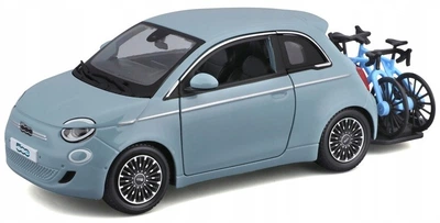 Автомодель Bburago Eurotrek Fiat 500E Touring 1:24 23012 з аксесуарами Блакитна (4893993230129)