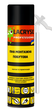 Піна монтажна Lacrysil поліуретанова побутова, 320 мл