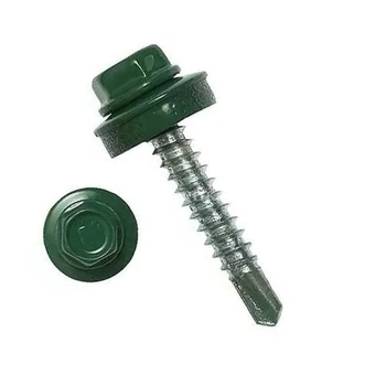 Покрівельний саморіз Apro RAL 6005 4,8*35 із свердлом по дереву пач 50 шт зелений