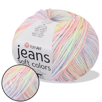 Пряжа YarnArt Jeans Soft Colors №6212, Color 50г 160м, Ярнарт Джинс Софт Колор хлопок с полиакрилом для вязания