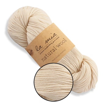 La Mia Natural Wool, Молоко №201 - шерстянная пряжа для вязания средней толщины, 100г/200м, 100% шерсть
