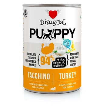 Влажный корм для щенков Безглютеновый Паштет из Индейки Disugual Puppy MonoProtein 94% Turkey 400 г