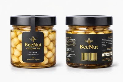 Орех Макадамия в меде. Натуральный мед с орехом BeeNut 255г