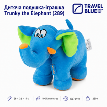 Детская подушка-игрушка для путешествий Travel Blue Trunky the Elephant Travel Pillow Слон голубой (289)