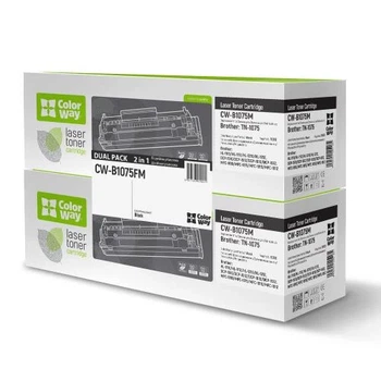 Картридж Brother TN1075, Black, DCP-1510/1610, HL-1110/1210, MFC-1810/1815/1912, 1000 стор, ColorWay, Dual Pack (CW-B1075FM)