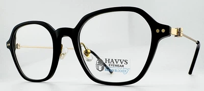 Комп'ютерні Окуляри HAVVS K8046 C1 Blue Blocker Чорні Оверсайз, Захисні Окуляри для Роботи за ПК і Оправа під Лінзи