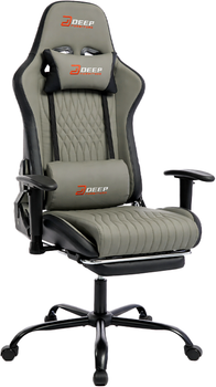 Игровое кресло Hedo 100093 с выдвижной подставкой для ног Grey (5907184130682)